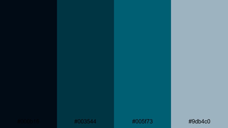 tidal shadow sequence dark blue green color palette with hex codes