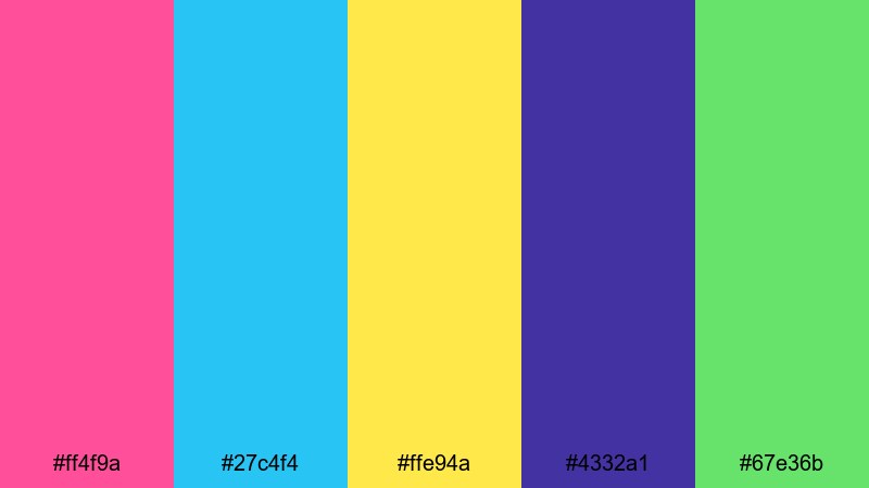 tie dye stage lights hippie color palette with hex codes