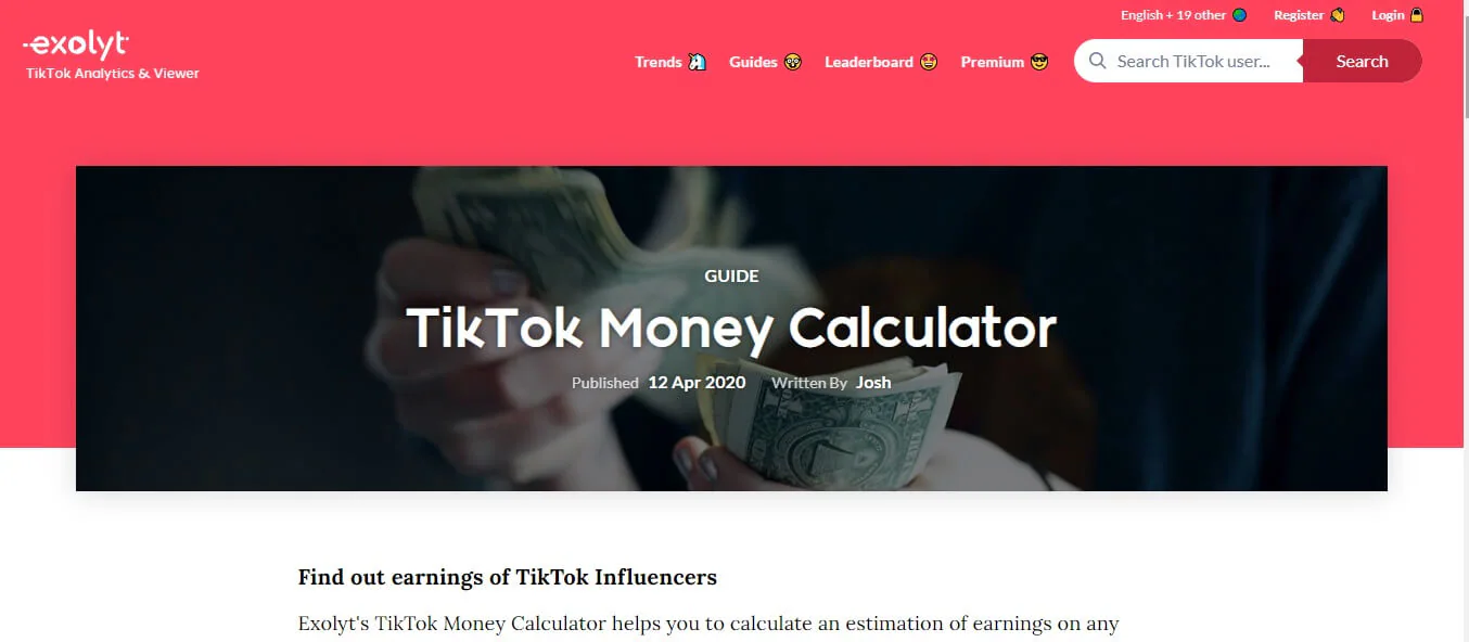 Calculateur de gains TikTok