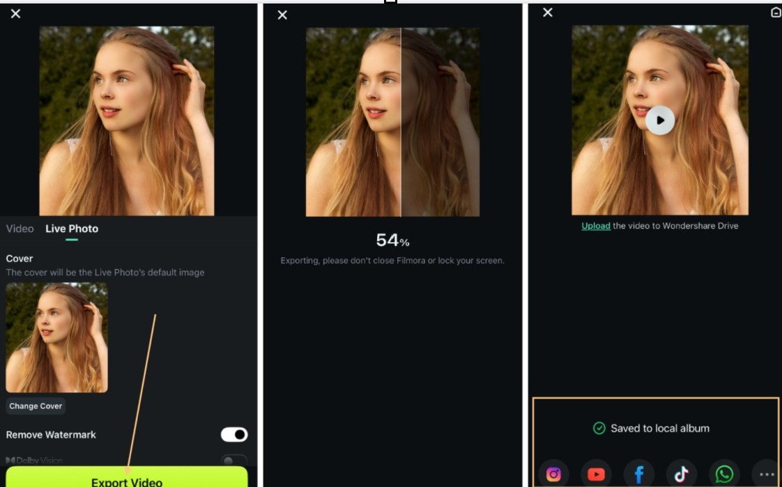 export and save the image