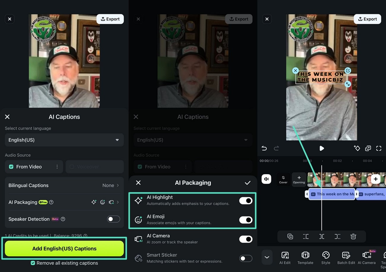 add ai captions to tiktok