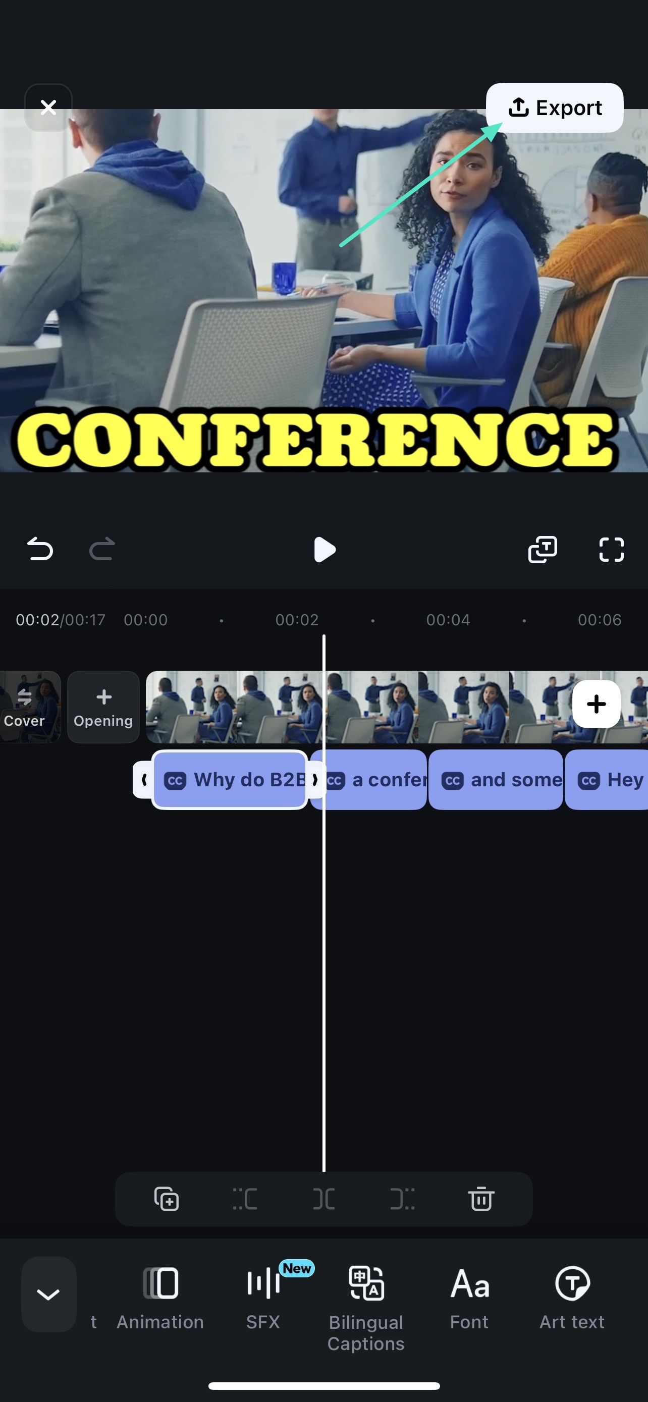 preview and export tiktok video