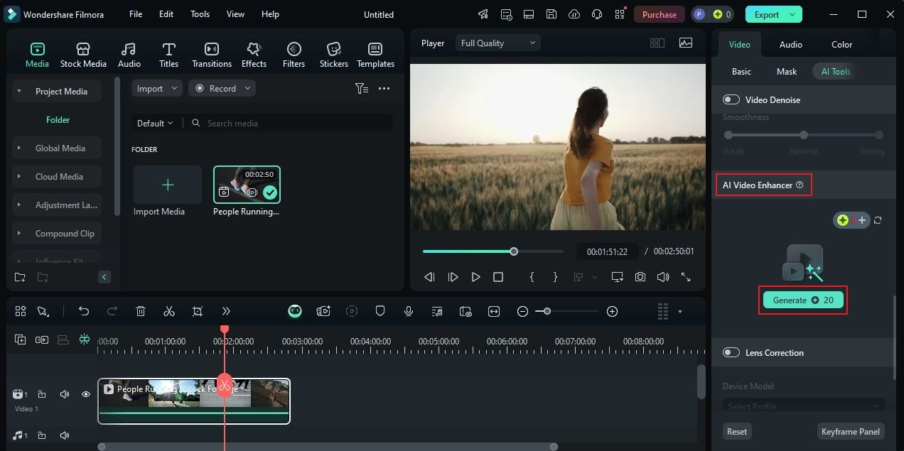 ai video enhancer option 