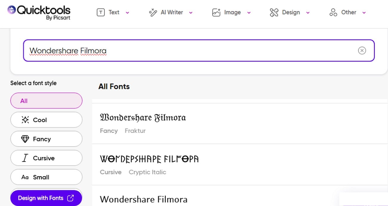 quick tools by picsart font generator