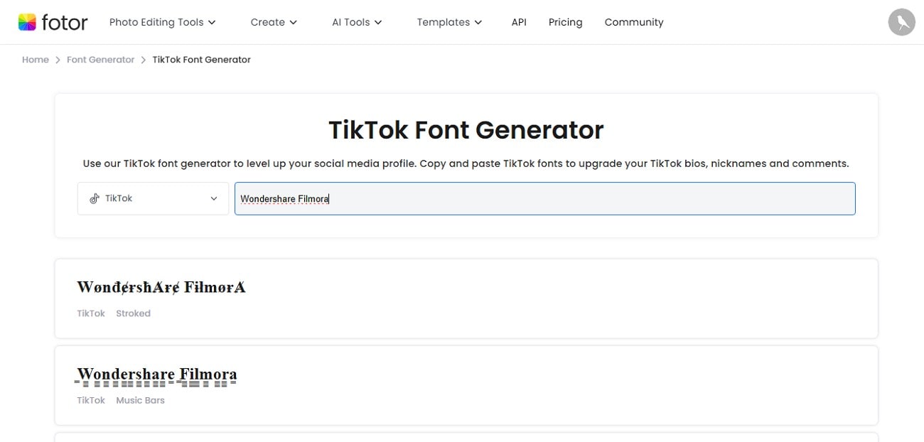 fotor font generator best fonts tiktok