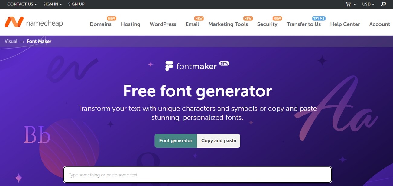 namecheap font generator tiktok font