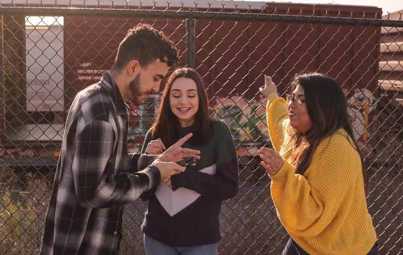 watching funny tiktok video
