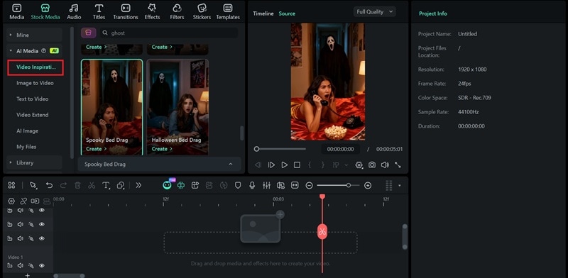 access ai video templates filmora