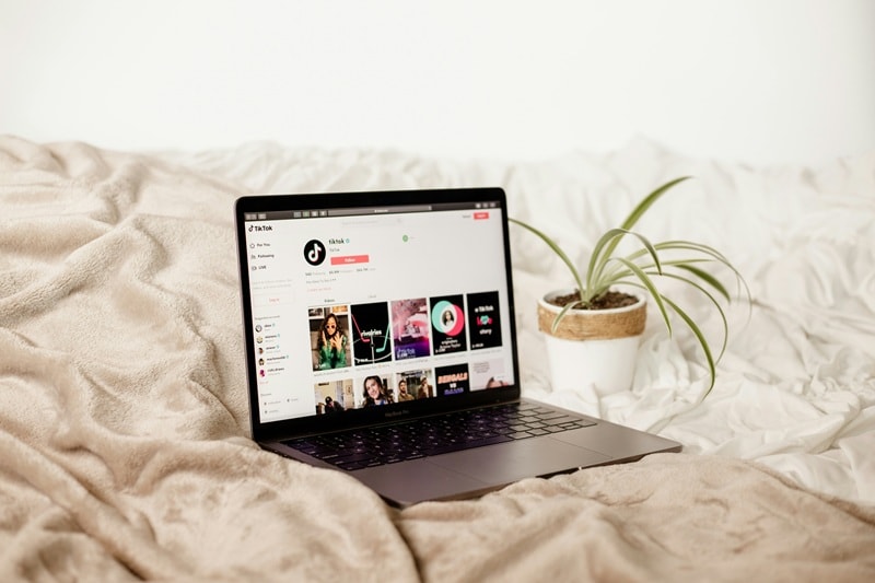 tiktok on desktop interface
