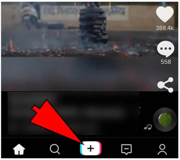 tiktok record video button