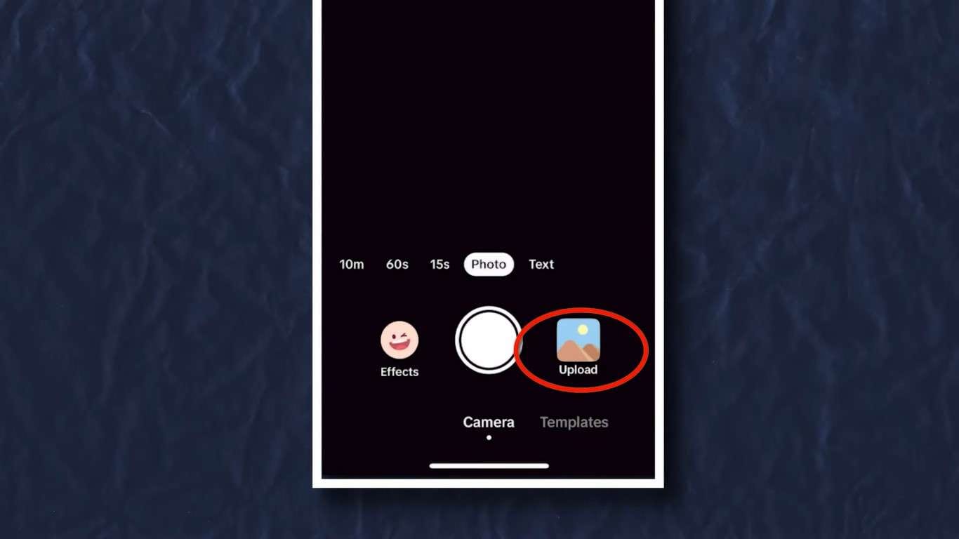 record a video or upload a new one 
