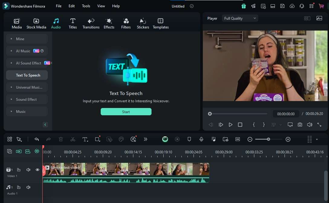 wondershare filmora text to speech 