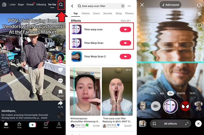 using tiktok time warp filter