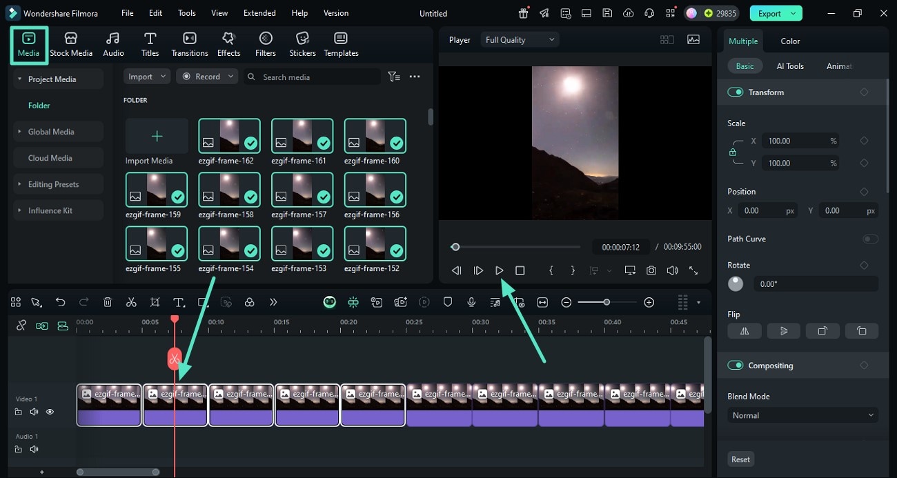 import image sequence for time-lapse