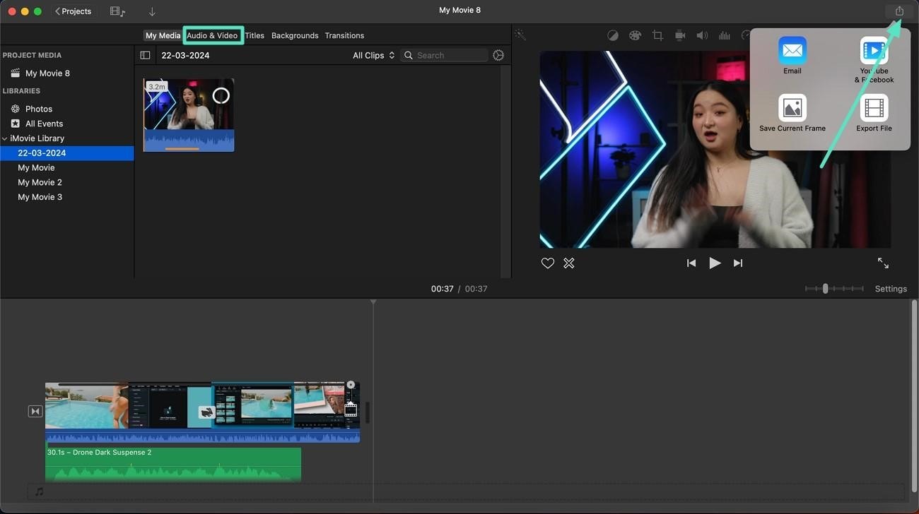 add audio and save