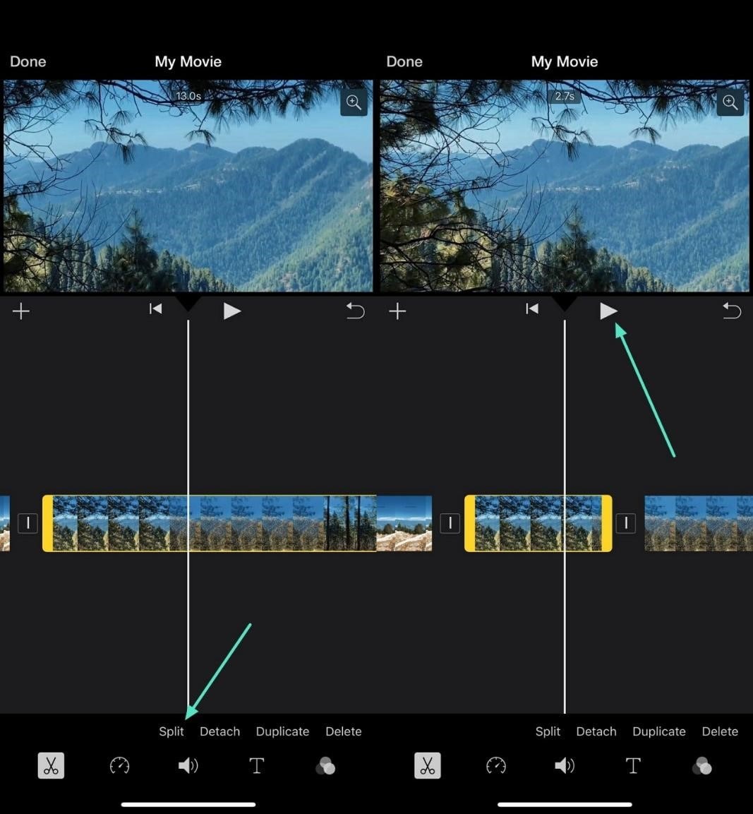 split video imovie iphone