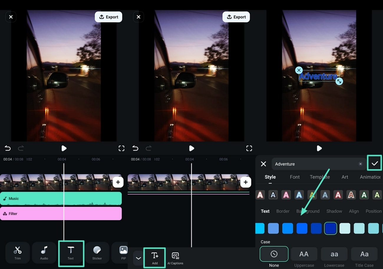 insert text to hyperlapse video