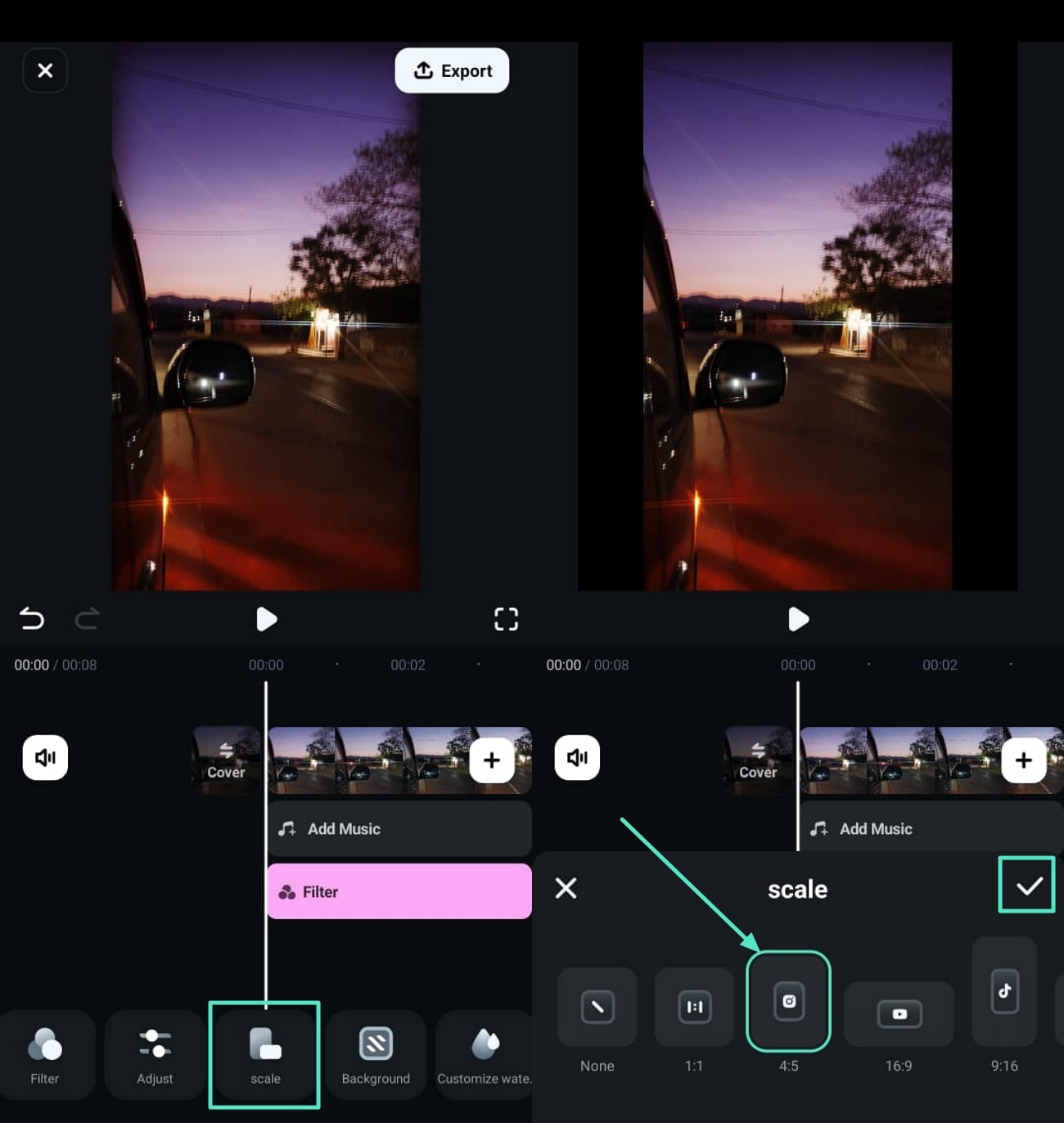 choose aspect ratio