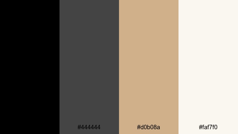 timeless studio neutral black tan color palette with hex codes