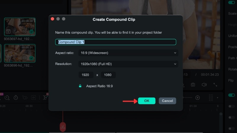 adjust the compound clip settings