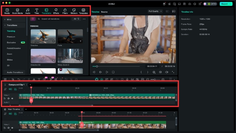 you can edit in separate timeline