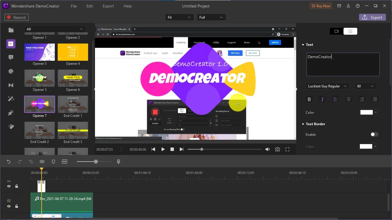 filmora democreator