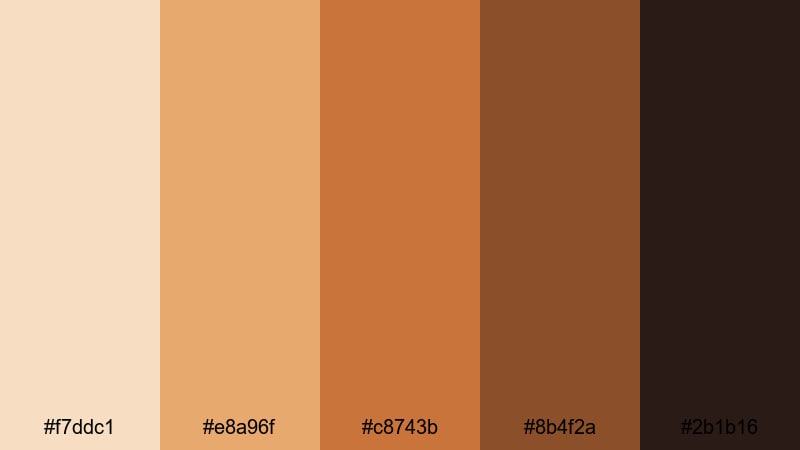 toasted maple storyline orange brown color palette with hex codes