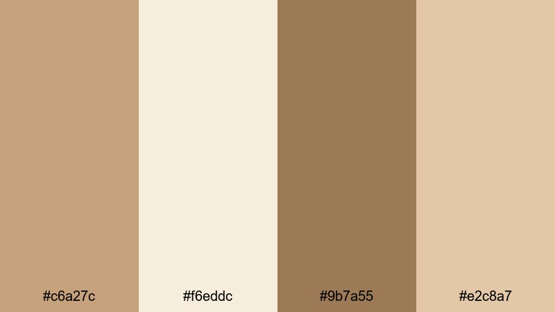 toasted oat daydream light brown color palette with hex codes