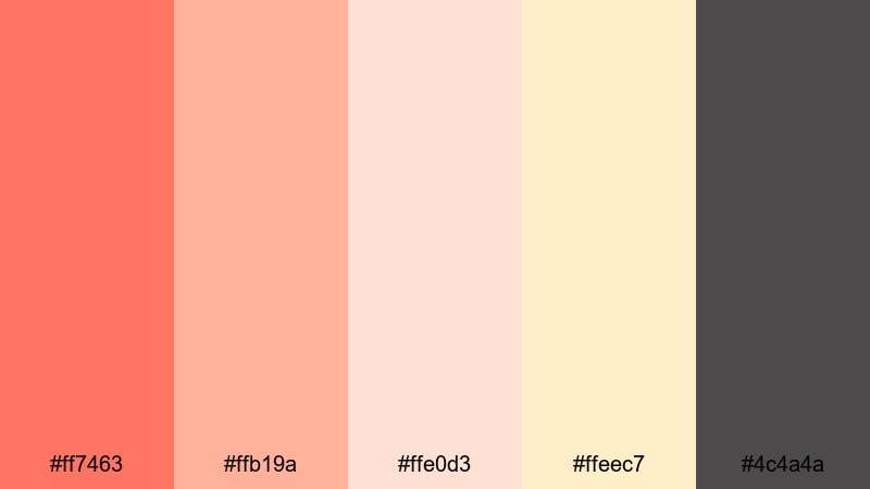 tomato blush morning tomato color palette with hex codes