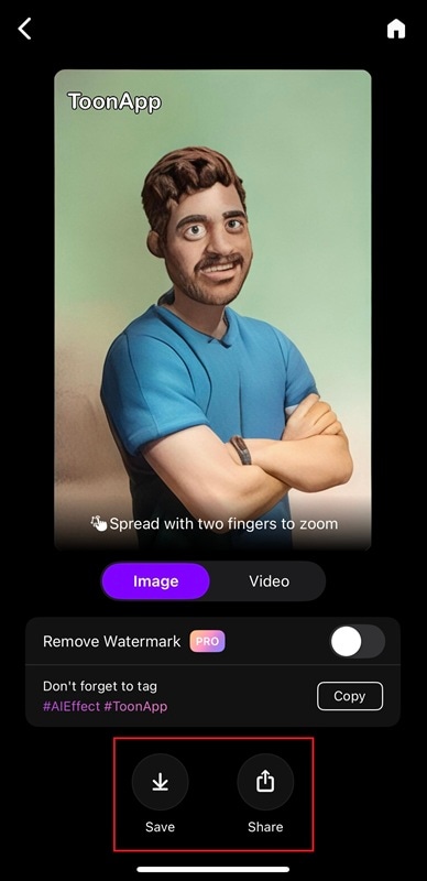 save and share the result