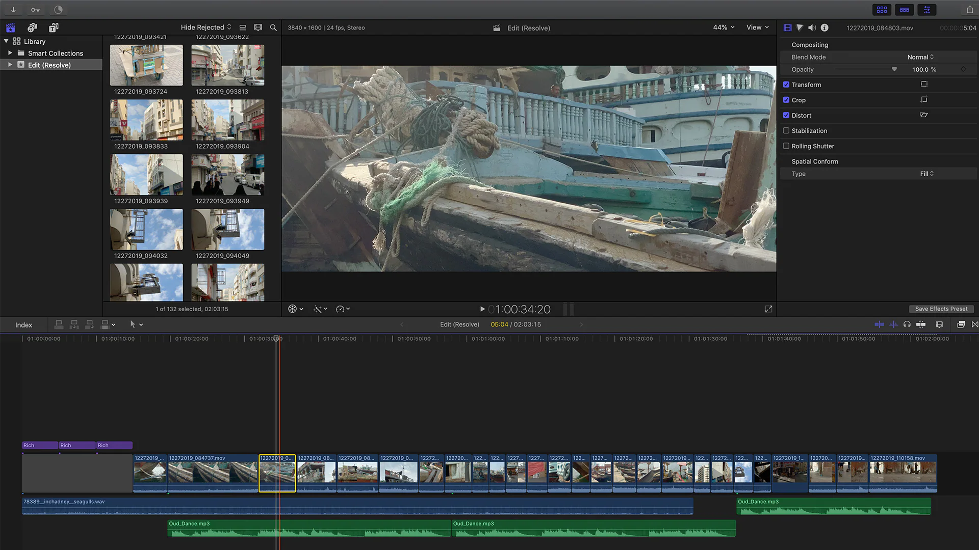 fcpx timeline.