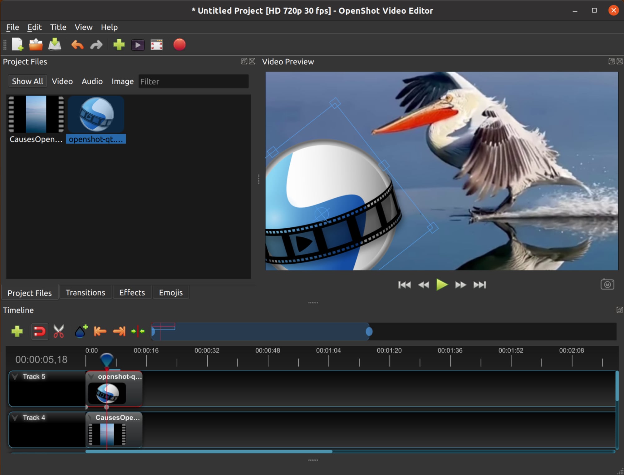 openshot timeline video editor.