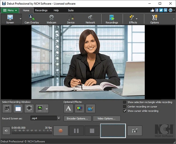 debut video capture from nch software