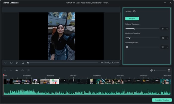 silence detection filmora