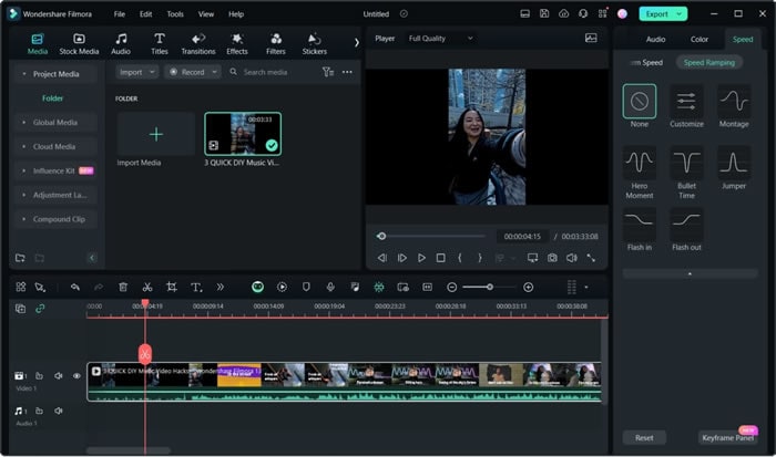 speed ramping filmora