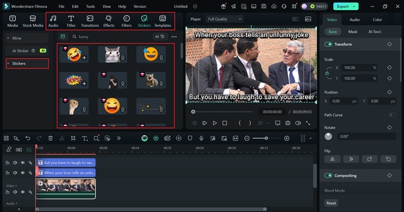 browse through filmora features and library