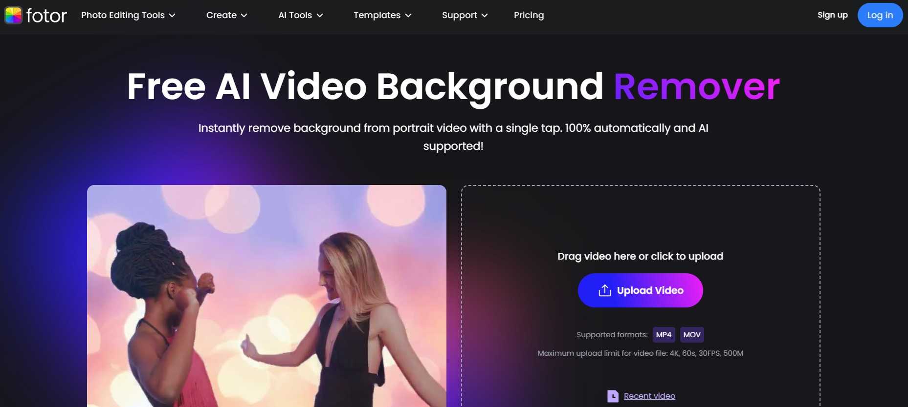 change background video online free fotor 