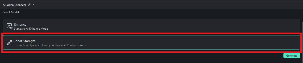 filmora topaz starlight model