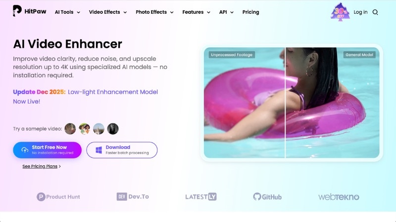 alternative à topaz video hitpaw video enhancer