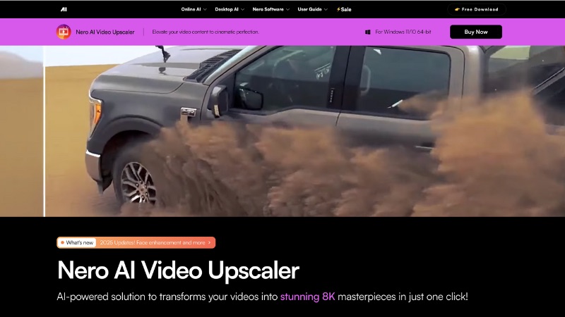 nero ai comme alternative à topaz video