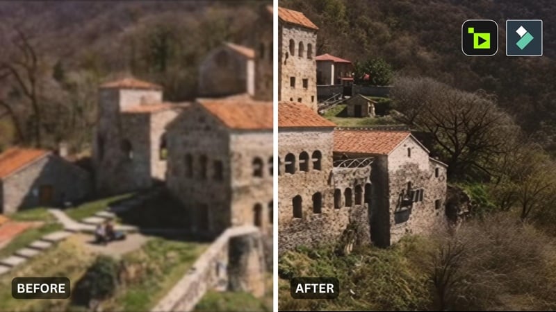 before after topaz in filmora
