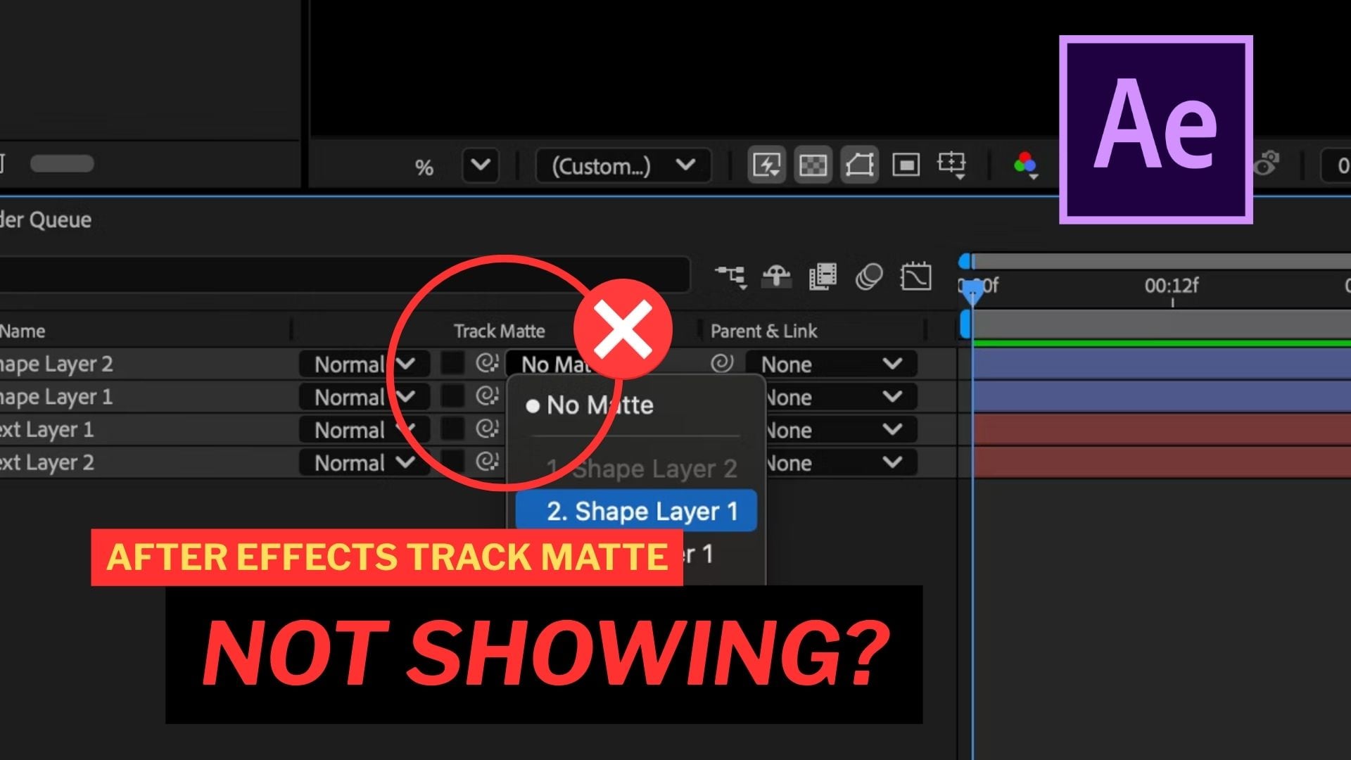after effects track matte not showing