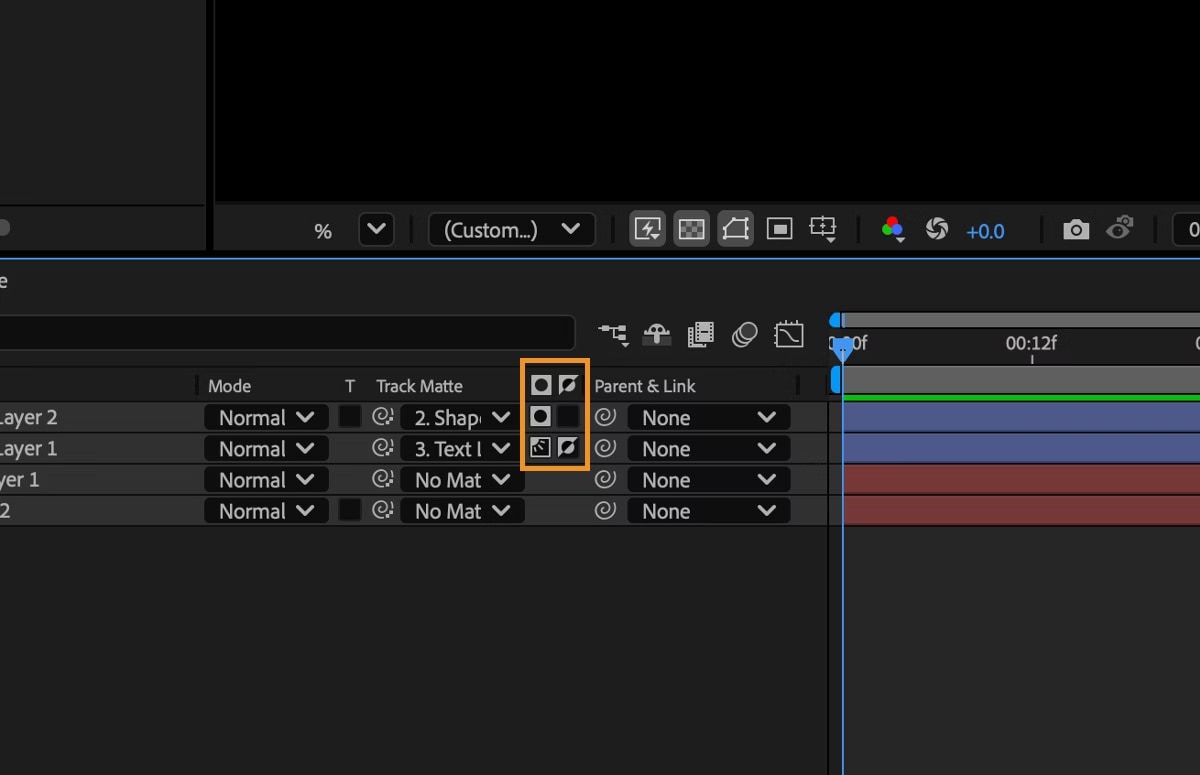 ensure applying matte to correct layer