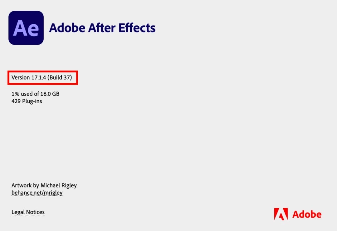 check after effects version