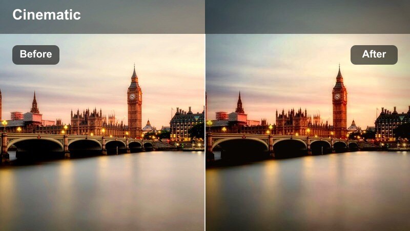 Vlogger on a city tram holding coffee with cool blue shadows outside the window.