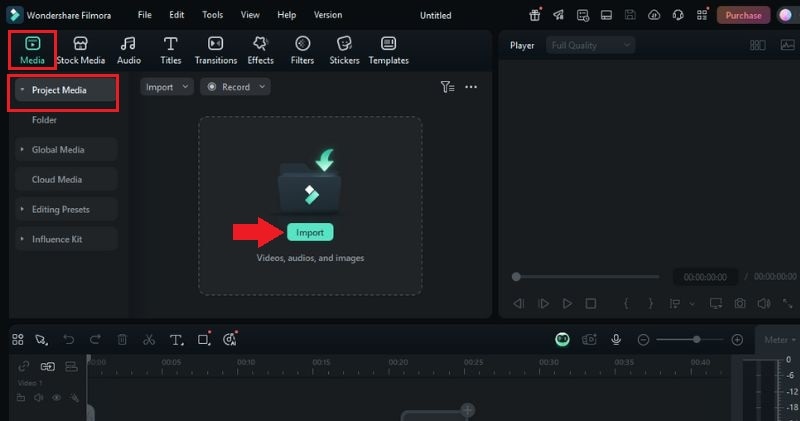 import the video to filmora