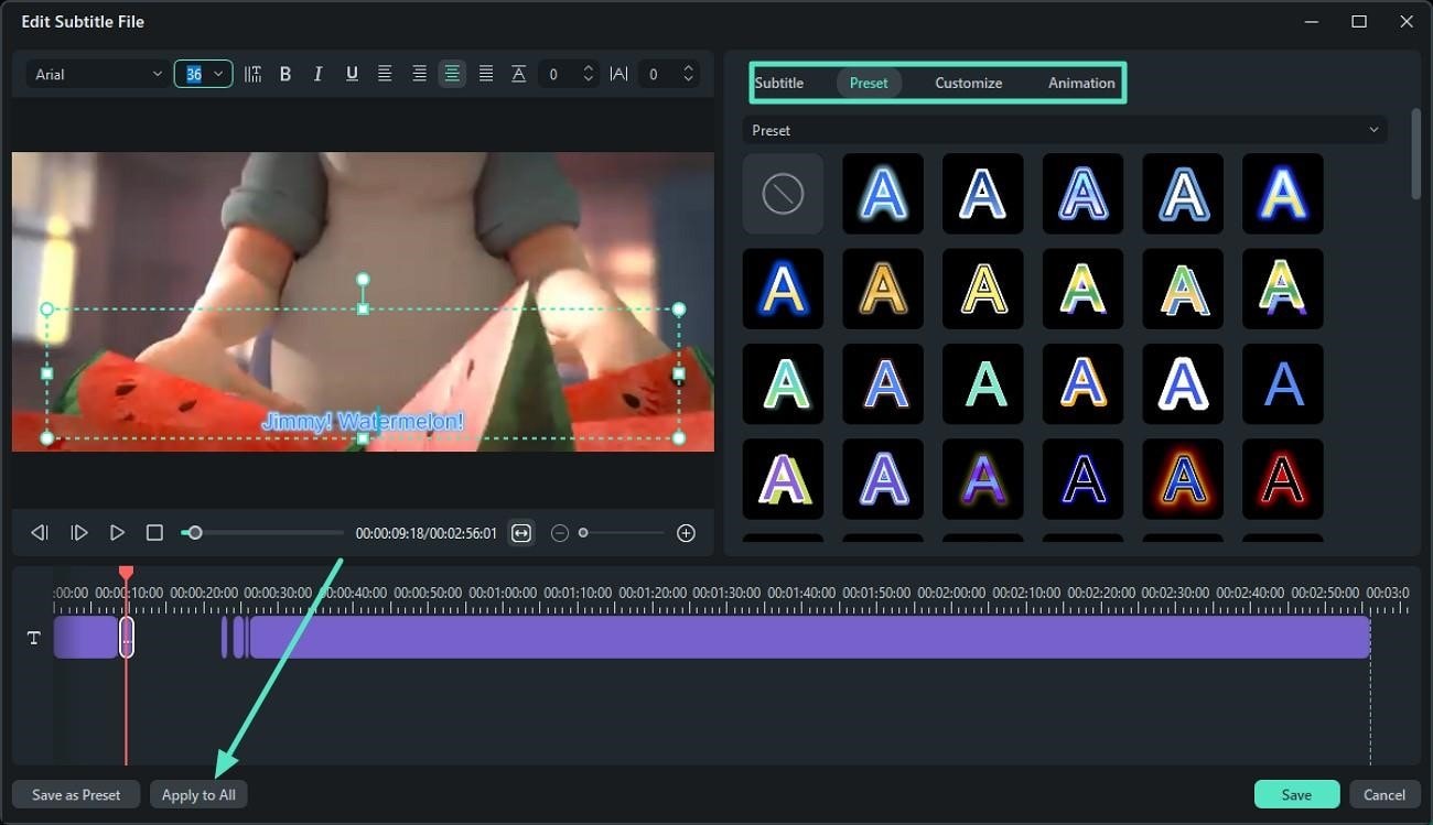 edit generated filmora video captions