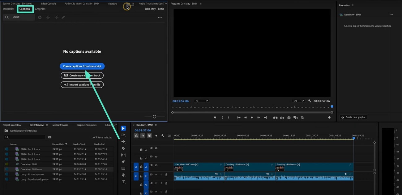 create captions from video transcript