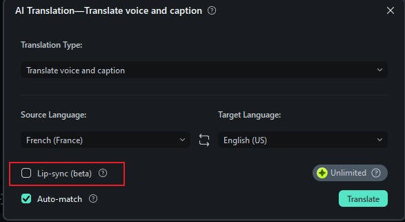 select the source and target language