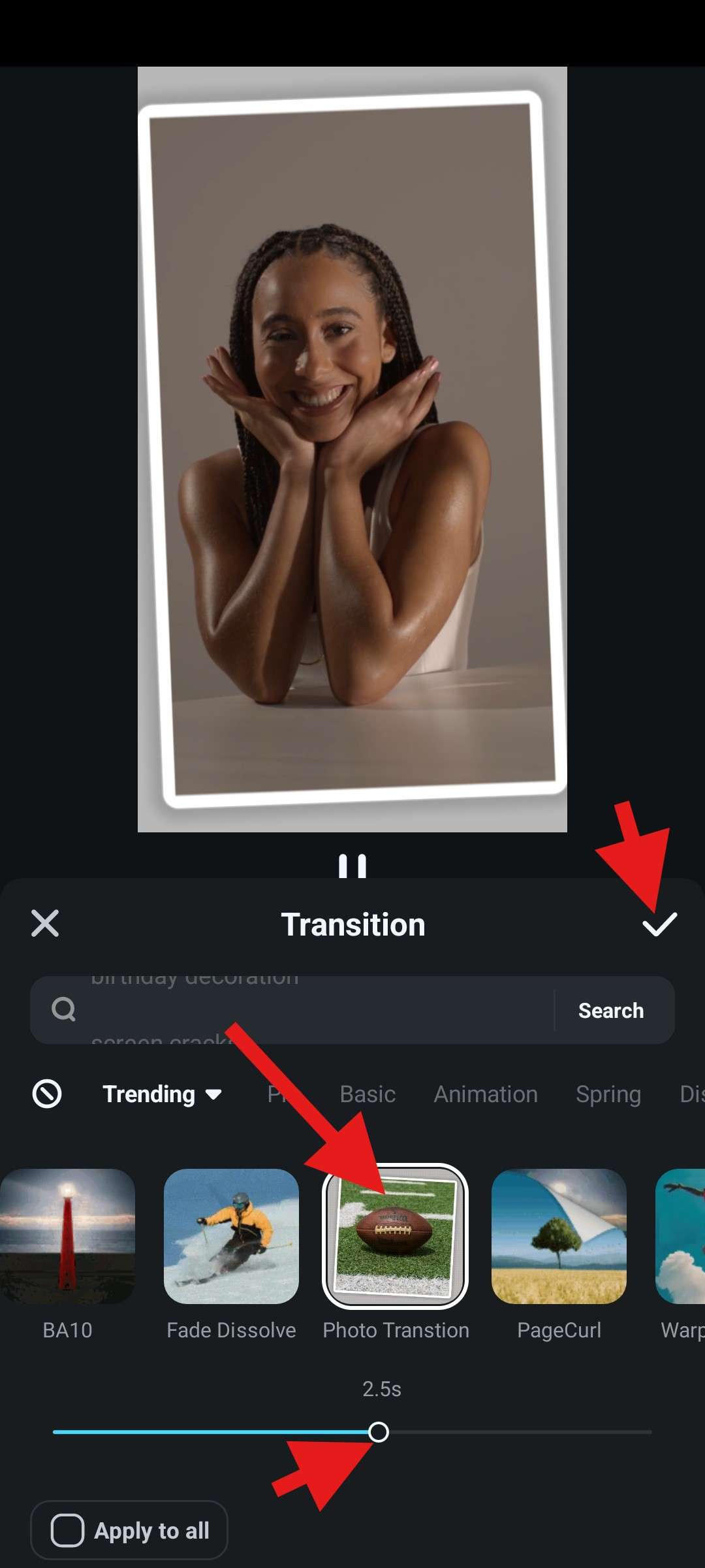pick and accept transition addition changes